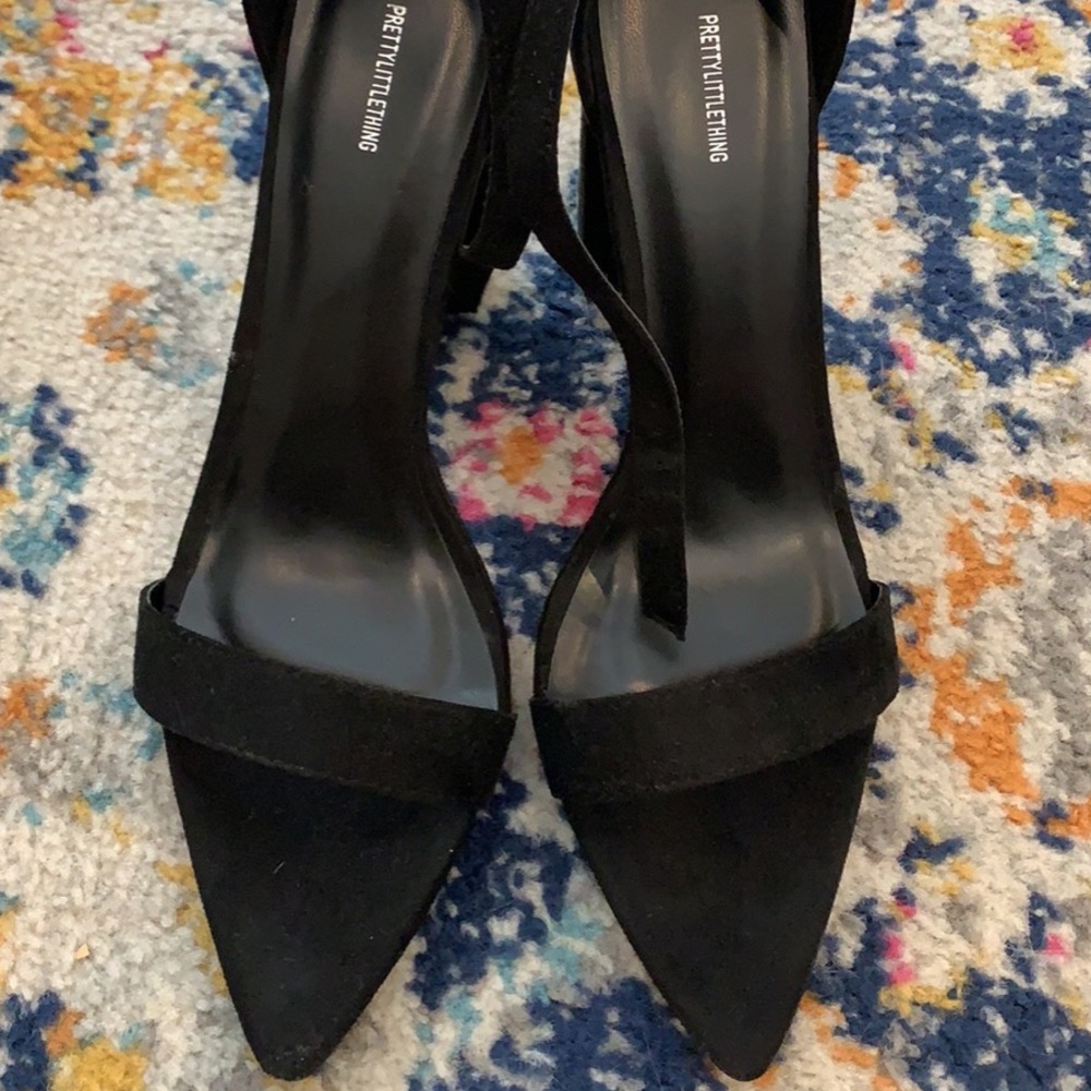 Black, size 5,  open toe heels